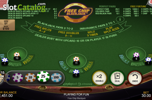 Скрин6. Free Chip Blackjack слот