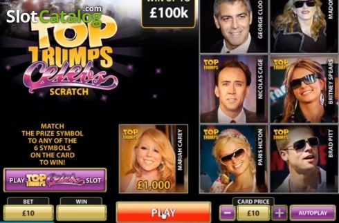 Скрин3. Top Trumps Celebs Scratch слот