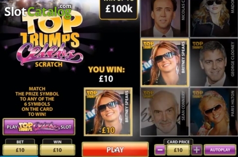 Скрин4. Top Trumps Celebs Scratch слот
