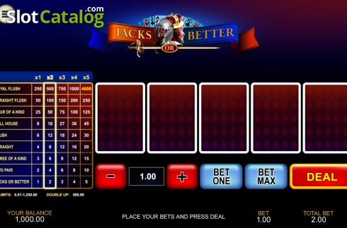 Скрин2. Jacks or Better (Playtech) слот