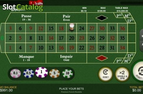 Скрин2. Premium French Roulette (Playtech) слот