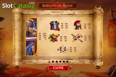 Скрин9. Shields of Rome слот
