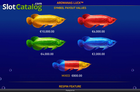 Скрин8. Arowanas Luck слот