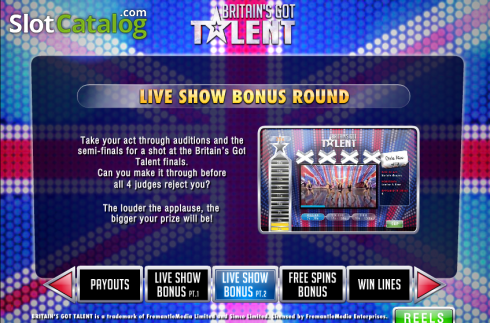 Скрин5. Britain's Got Talent (Playtech) слот