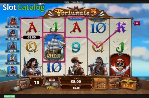 Скрин3. Fortunate Five слот