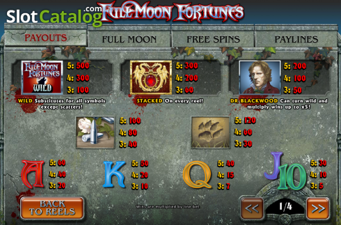 Скрин3. Fullmoon Fortunes слот