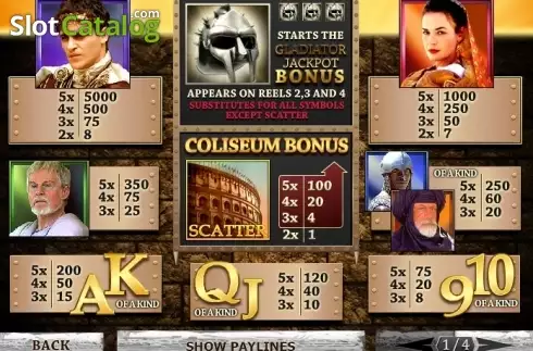 Скрин6. Gladiator JP слот