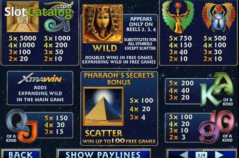 Скрин2. Pharaoh's Secrets слот