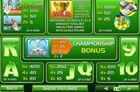 Скрин5. Tennis Stars слот