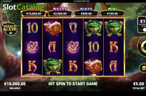 Скрин2. Mega Fire Blaze: 3 Wizards слот