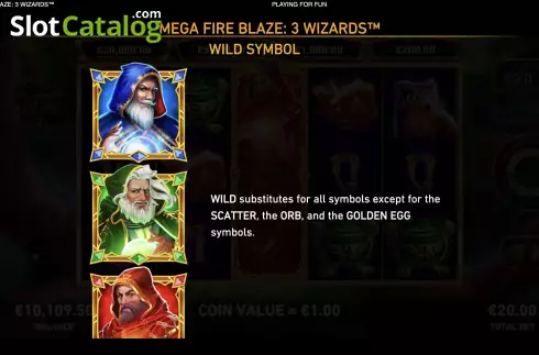 Скрин9. Mega Fire Blaze: 3 Wizards слот