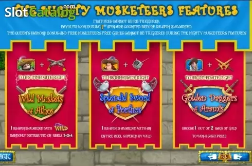 Скрин6. The Three Musketeers and the Queen's Diamond (Playtech) слот