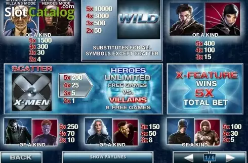 Скрин4. X-man 50 lines слот