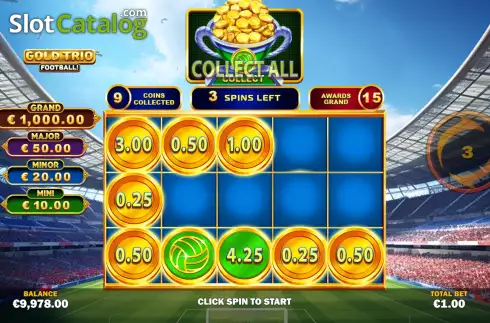 Скрин9. Gold Trio: Football! слот