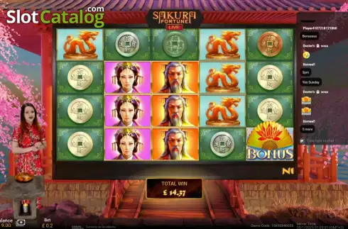 Скрин2. Sakura Fortune Live слот