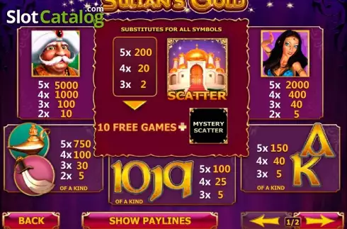 Скрин2. Sultan's Gold слот