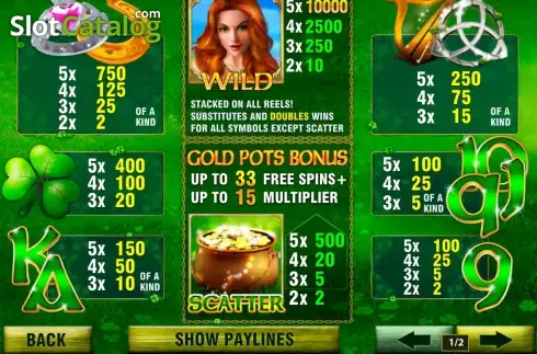 Скрин2. Irish Luck (Playtech) слот