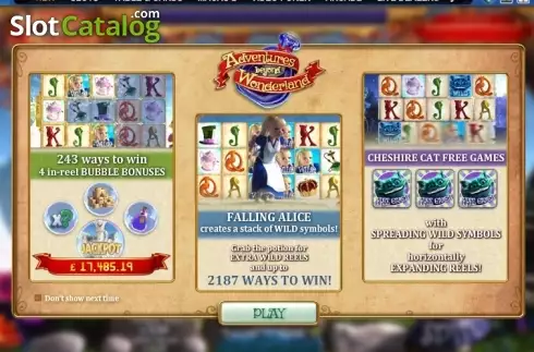 Скрин2. Adventures Beyond Wonderland (SUNFOX Games) слот