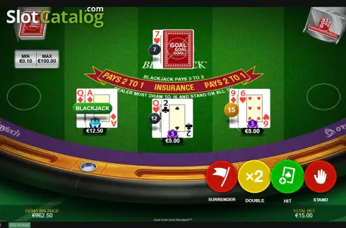 Скрин3. Goal Goal Goal: Blackjack слот