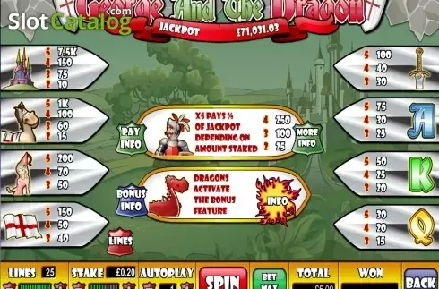 Скрин2. George and the Dragon слот