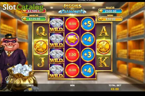 Скрин2. Piggies and Diamonds слот