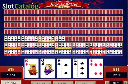 Скрин3. 50-line Jacks or Better (Playtech) слот