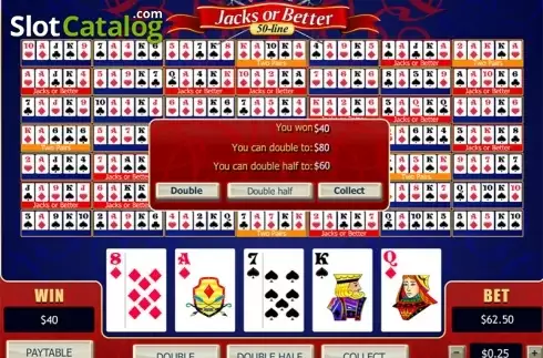Скрин4. 50-line Jacks or Better (Playtech) слот