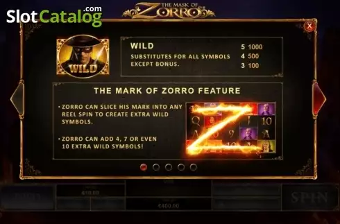 Скрин2. The Mask of Zorro (Playtech) слот