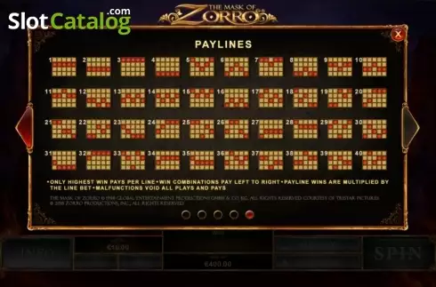 Скрин6. The Mask of Zorro (Playtech) слот