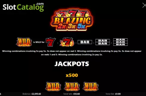 Скрин5. Blazing 777 2x 3x 5x слот