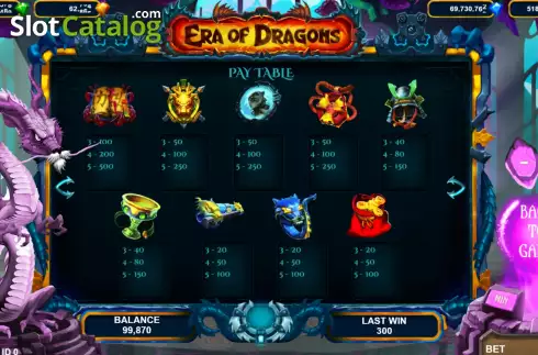 Скрин9. Era of Dragons слот