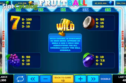 Скрин9. Fruitball слот