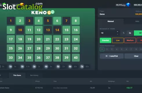 Скрин2. Instant Keno (Popok Games) слот