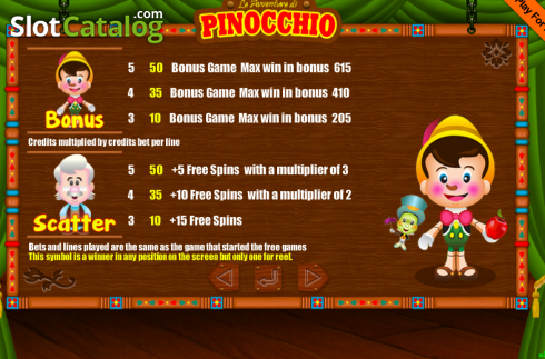 Скрин6. Pinocchio (Portomaso) слот