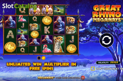 Скрин2. Great Rhino Megaways слот