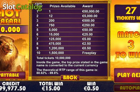 Скрин8. Hot Safari Scratchcard слот