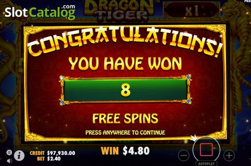 Скрин6. Dragon Tiger (Pragmatic Play) слот