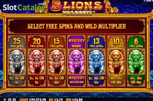 Скрин4. 5 Lions Megaways слот