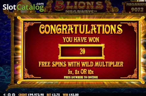 Скрин5. 5 Lions Megaways слот