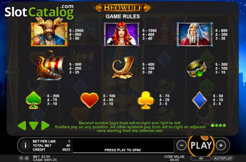 Скрин6. Beowulf (Pragmatic) слот