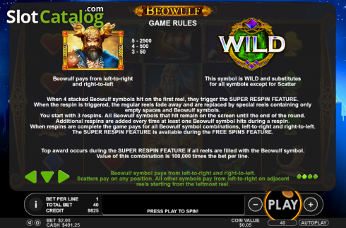 Скрин7. Beowulf (Pragmatic) слот