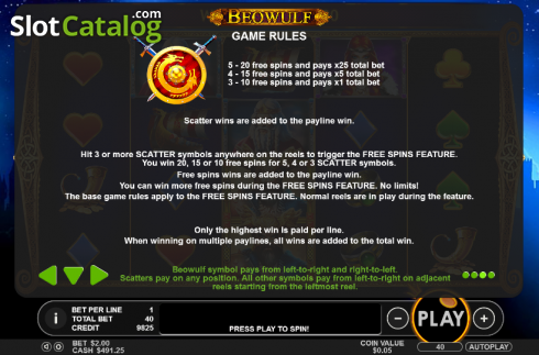 Скрин8. Beowulf (Pragmatic) слот