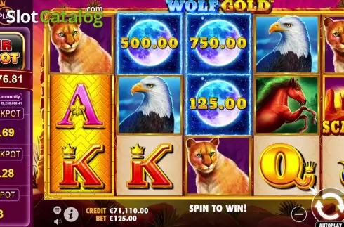 Скрин2. Wolf Gold Power Jackpot слот