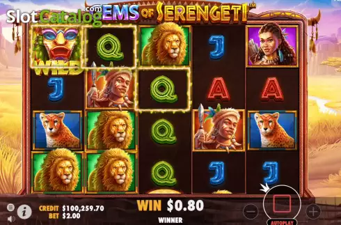 Скрин3. Gems of Serengeti слот