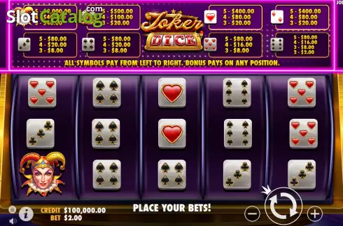 Скрин2. Joker's Jewels Dice слот