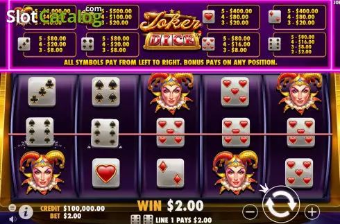 Скрин3. Joker's Jewels Dice слот