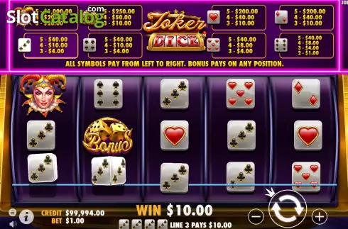 Скрин5. Joker's Jewels Dice слот