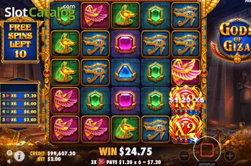 Скрин8. Gods of Giza (Pragmatic Play) слот