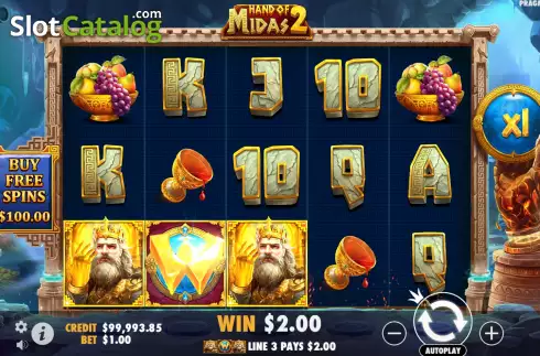 Скрин3. Hand of Midas 2 слот