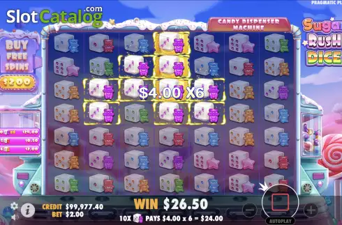 Скрин3. Sugar Rush Dice слот